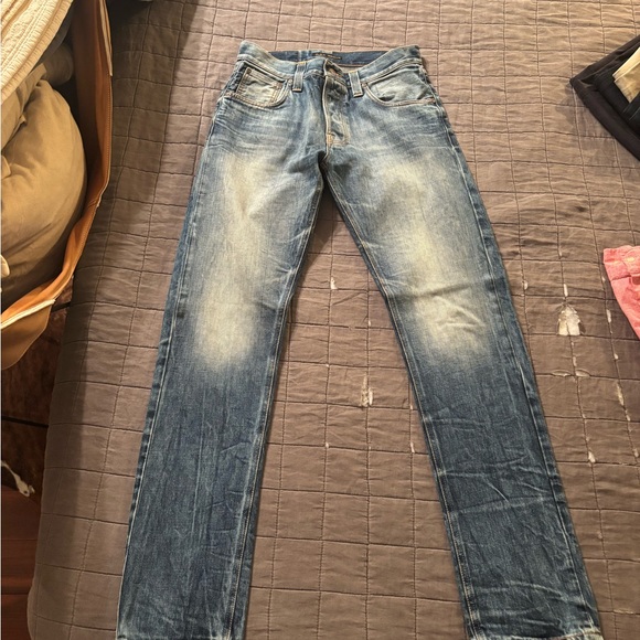 Nudie Jeans Straight Fit in Faded Blue - Picture 2 of 10
